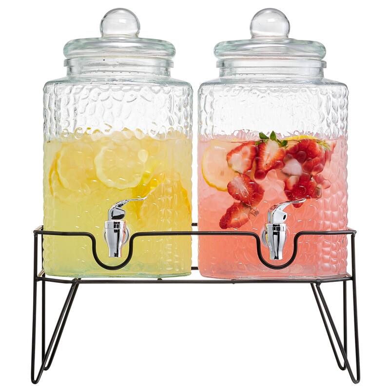 Style Setter 1.5 Gallon Each Glass Beverage Drink Dispensers