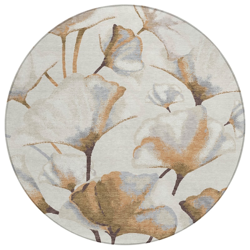 Machine Washable Indoor/ Outdoor Floral Love Chantille Rug