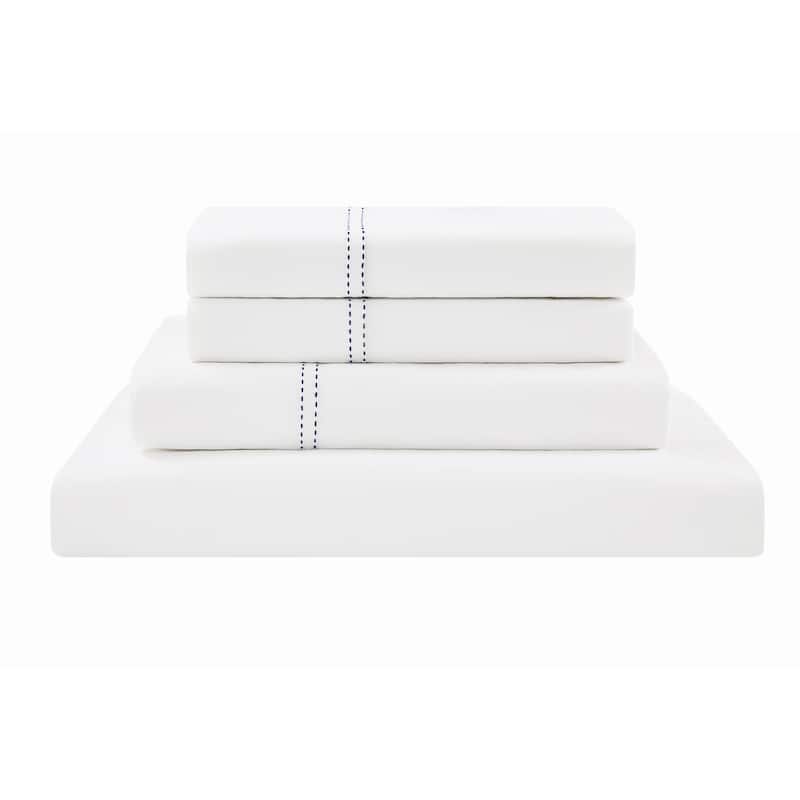 SCOUT Pick Stitch Cotton Percale Sheet Set