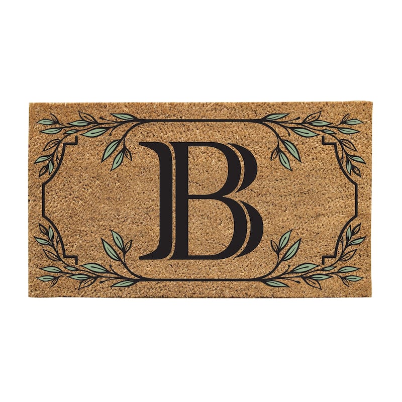 28 in. x 16 in. Monogram Coir Mat, Letter "B"