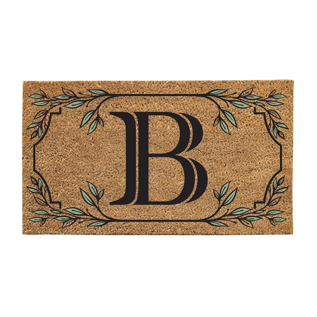 28 in. x 16 in. Monogram Coir Mat, Letter "B"