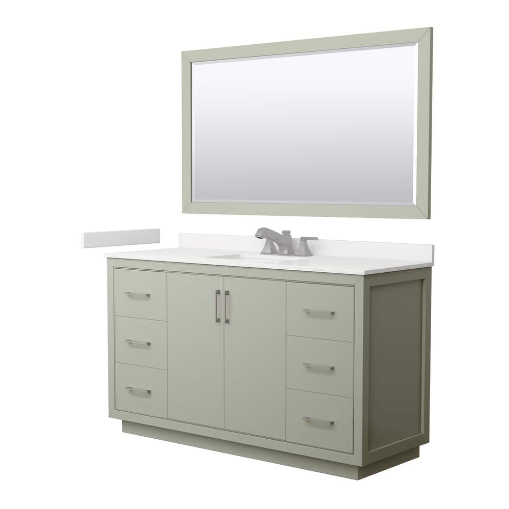 Icon 60-inch Single Vanity, Quartz Top, 58-inch Mirror