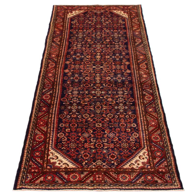 ECARPETGALLERY Hand-knotted Andelz Navy Wool Rug - 3'5 x 10'2