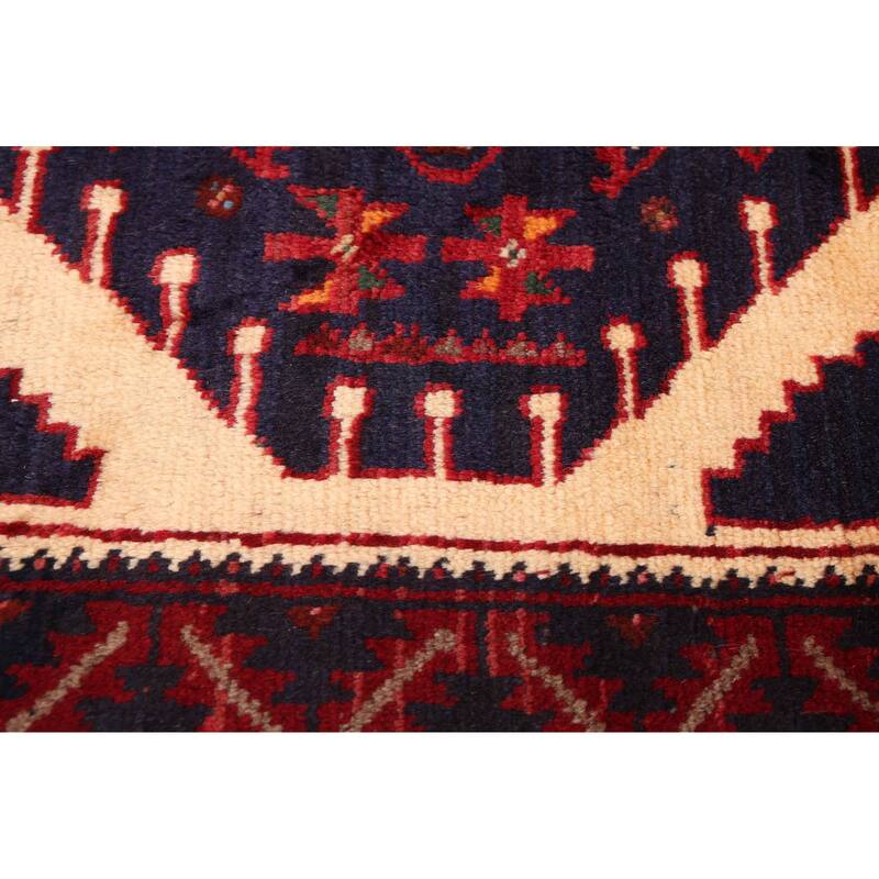 ECARPETGALLERY Hand-knotted Baluch Cream, Red Wool Rug - 3'3 x 5'11