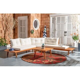 SAFAVIEH Outdoor Giancarla 4-Piece Sectional Sofa Set - 71W x 27D x 29H ...