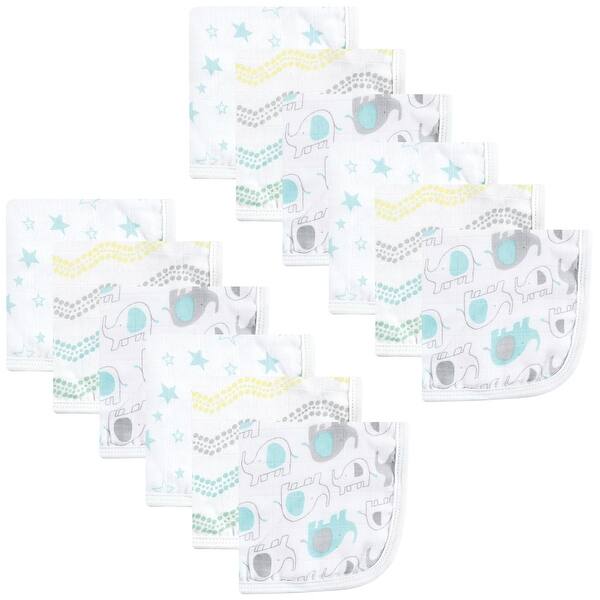 slide 1 of 1, Luvable Friends Unisex Baby Muslin Washcloths, Basic Elephant, One Size - Basic Elephant - One Size One Size - Basic Elephant
