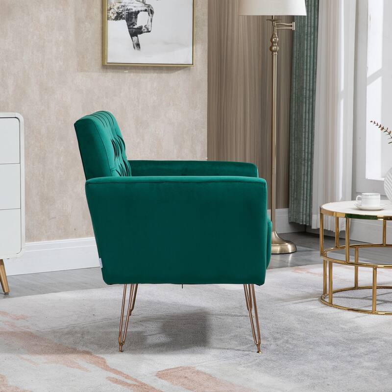 Modern Velvet Single Reading Chairs with Arm Set of 2