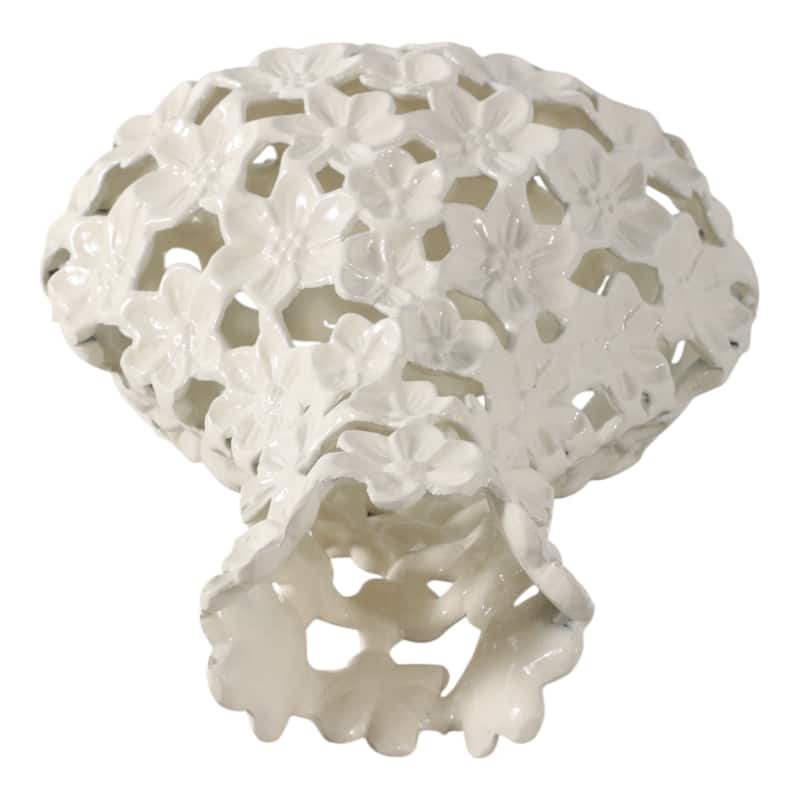 Aluminum Decorative Vase Floral Openwork Design Glam Style Modern