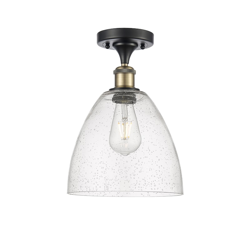 Innovations Lighting Bristol Glass - 1 Light 9" Semi-Flush Mount