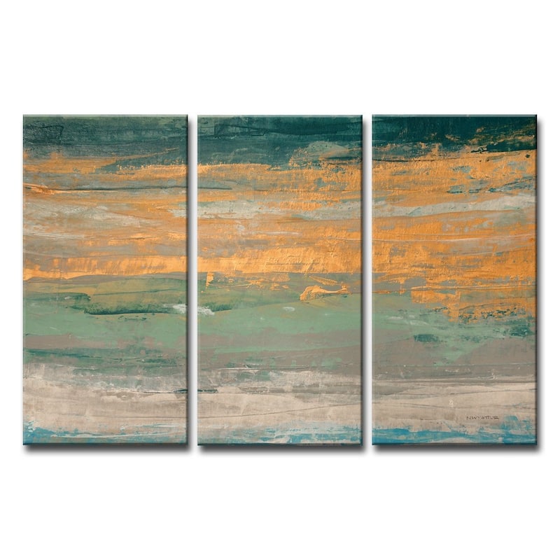 'Sparkling Seas II' 3 Pc Wrapped Canvas Wall Art Set by Norman Wyatt Jr.