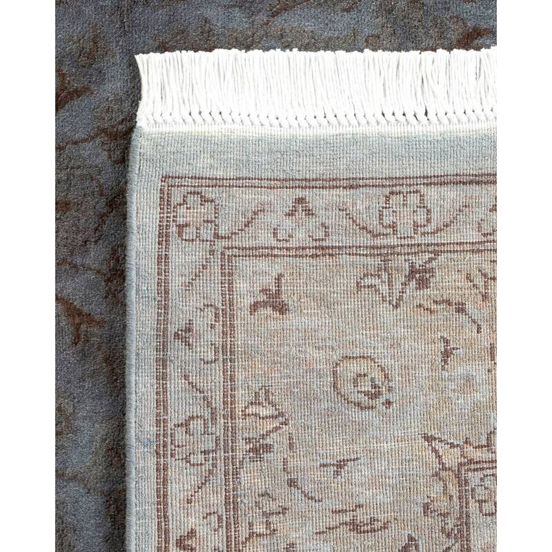 Overton Hand Knotted Wool Vintage Inspired Modern Contemporary Overdyed Gray Area Rug - 4' 2" x 6' 5"