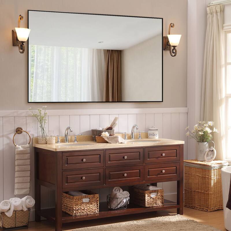 Modern Aluminum Alloy Thin Framed Full Length Floor Mirror