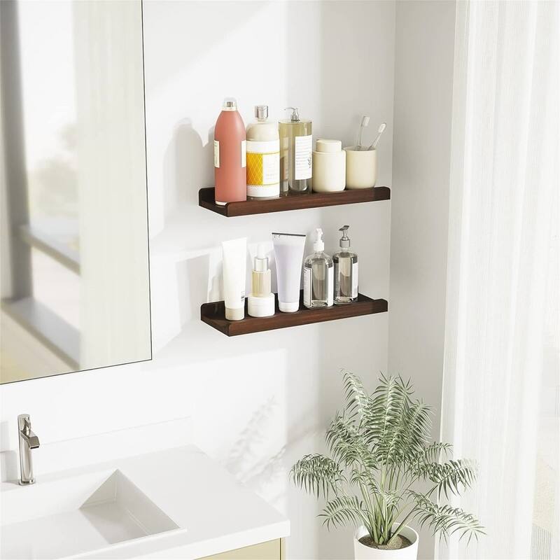 Floating Shelves Wall Mounted Set of 2 17 Inch - 17.2"D x 6.9"W x 2"H