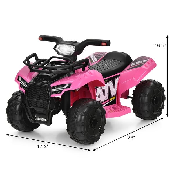 dimension image slide 1 of 5, Costway 6V Kids ATV Quad Electric Ride On Car Toy Toddler with LED - See details