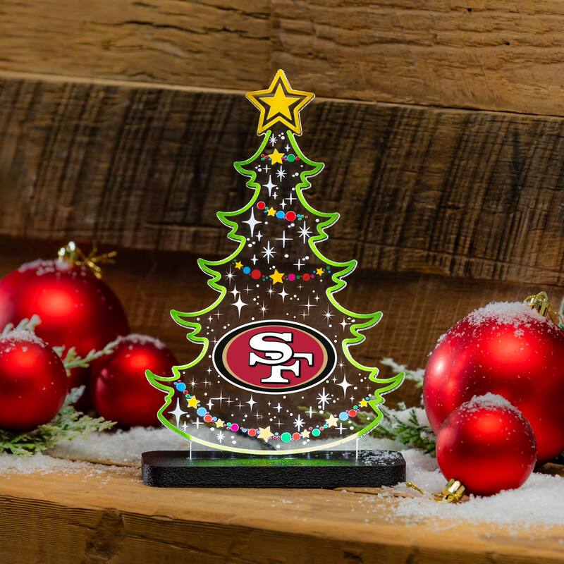 10" LED Tabletop Christmas Tree Desklite Sign, San Francisco 49ers