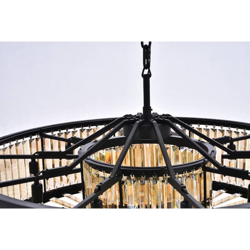 Royce Edge 10-Light Matte Black Chandelier