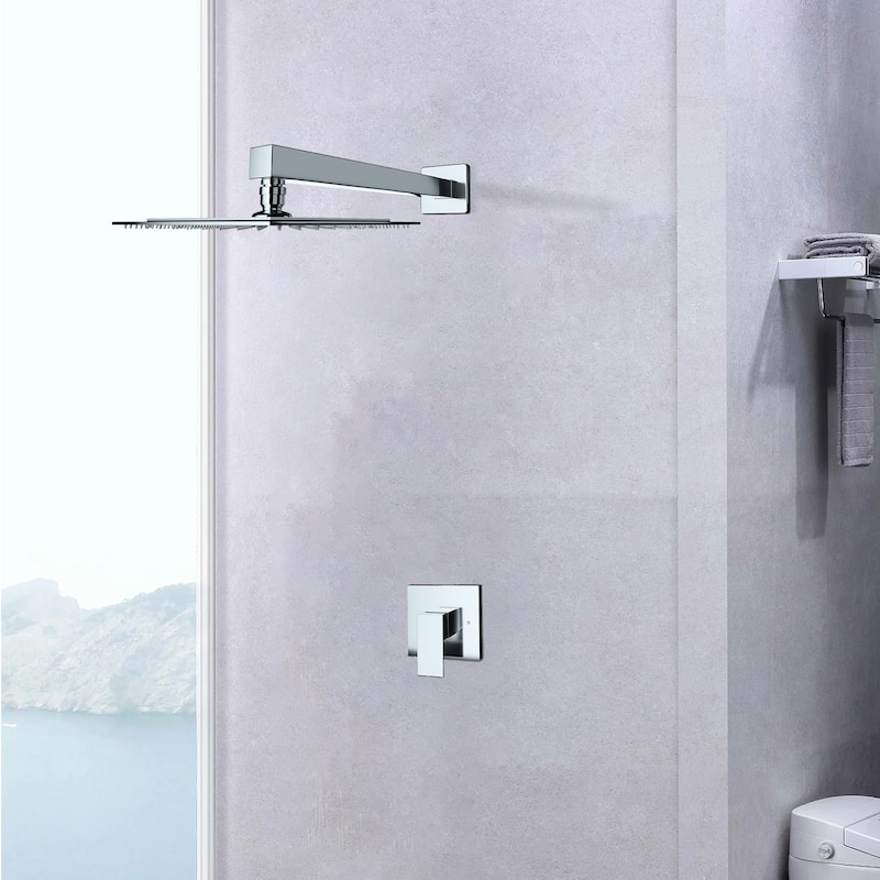 Wall Mounted Shower Faucet in Chrome plated (Valve Included)