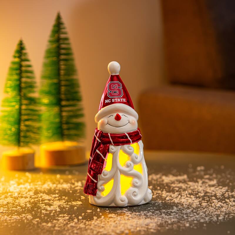 North Carolina State University Snowman LED Garden Statuary, 8"