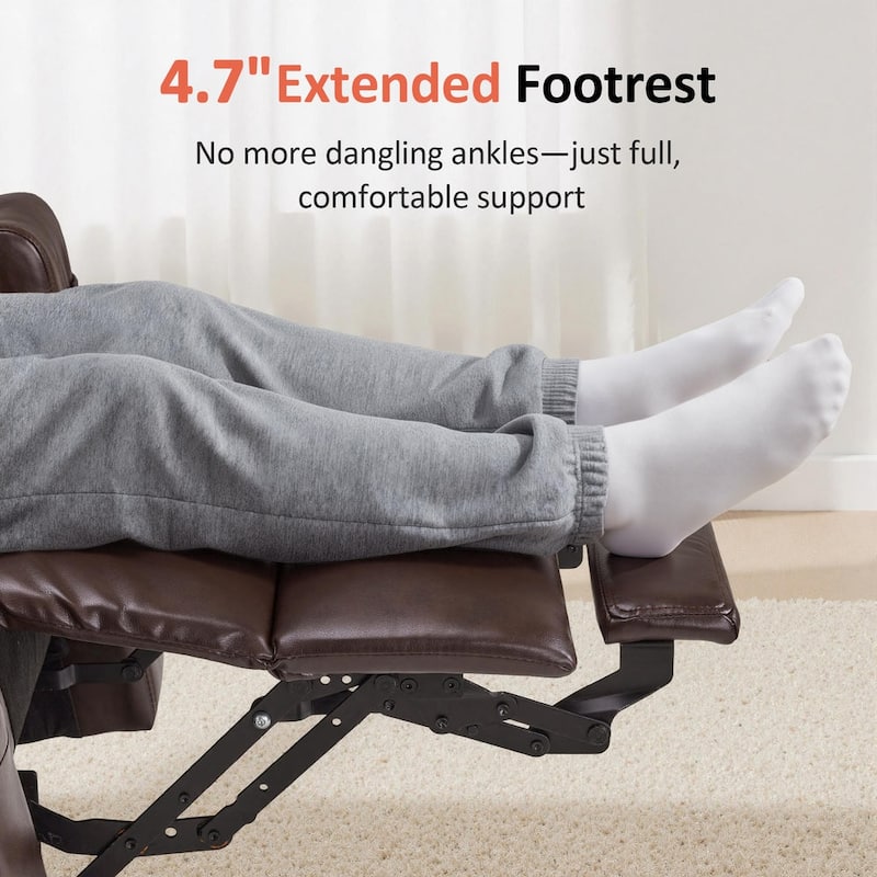 MCombo Large Power Lift Recliner Leather Chair with Massage, Heat, Cup Holders,Extended Footrest, Leather 7516