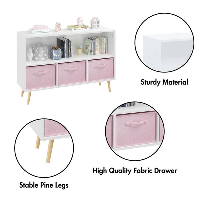 Kids Toy Storage Box Organizer with Bookcase for Books,Toys