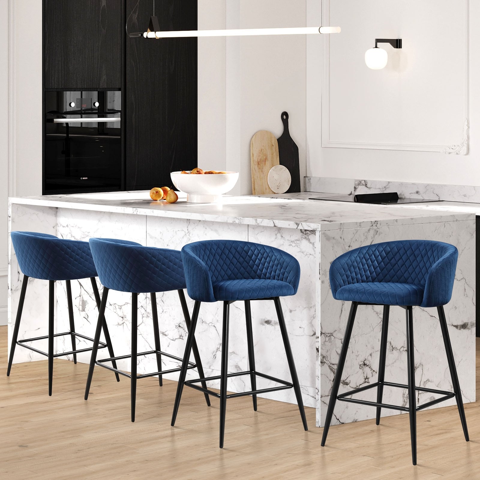 Velvet Bar Stool Counter Stool with Arms Metal Legs 34.6 H x 20.5 W x 20.7 D On Sale Bed Bath Beyond 39466375