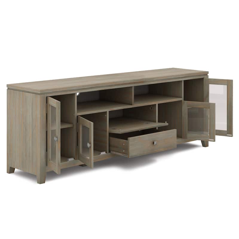 WYNDENHALL Essex SOLID WOOD 72 inch Wide Contemporary TV Media Stand For TVs up to 80 inches