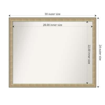 Non-Beveled Bathroom Wall Mirror - Paris Champagne Frame