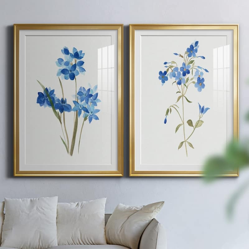 Blue Blossom Botanical I Premium Framed Print - Ready to Hang