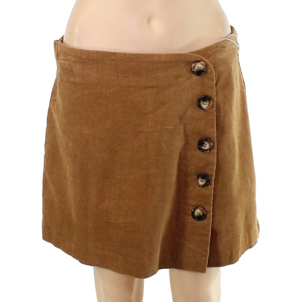 Fashion On Earth Brown Size Large L Junior Skorts Button Front Corduroy