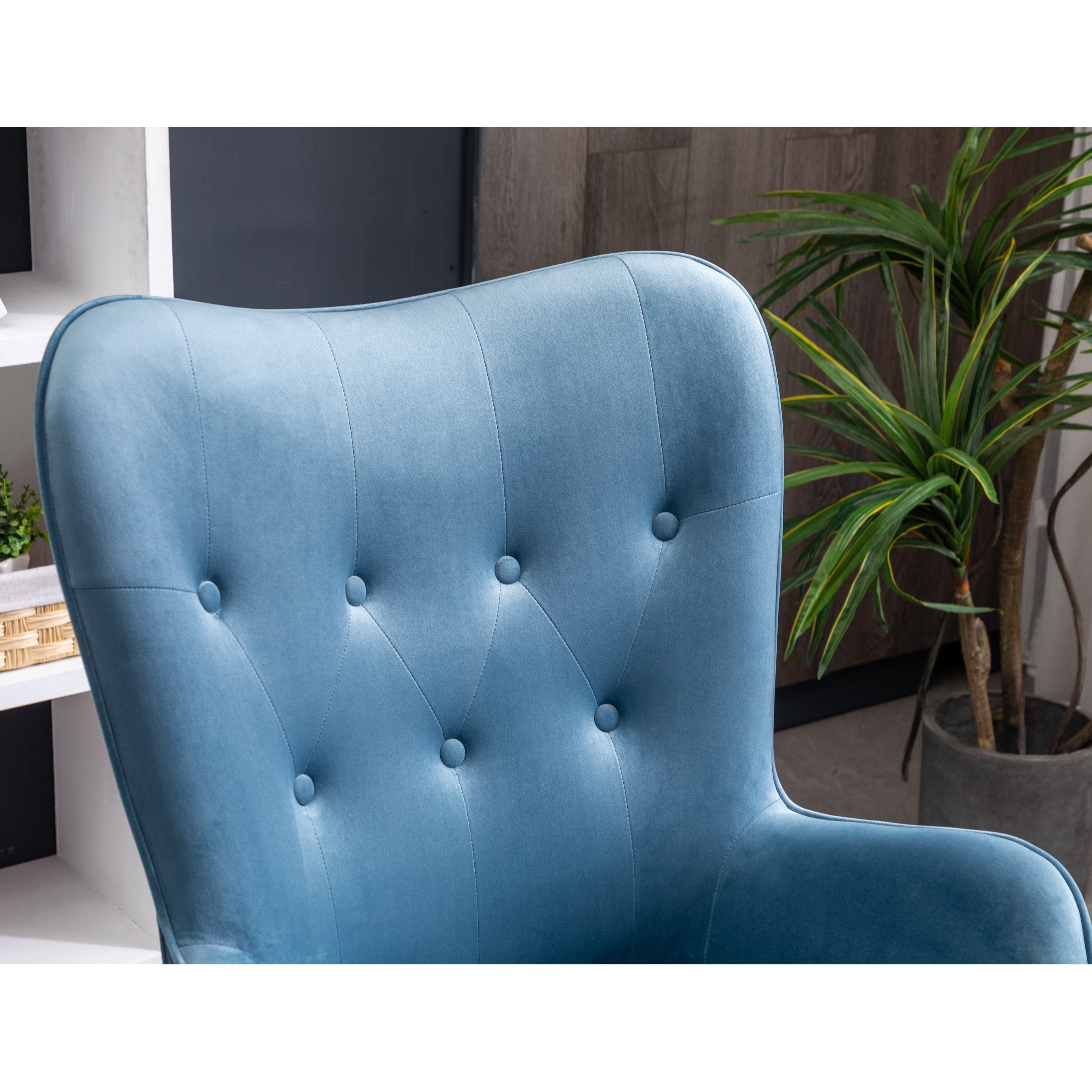 Carson carrington arvika button tufted high back deals velvet accent chair