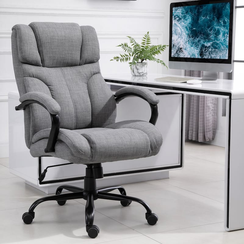 500lbs Big and Tall Office Chair with Wide Seat, Ergonomic Executive Computer Chair with Adjustable Height, Swivel Wheels