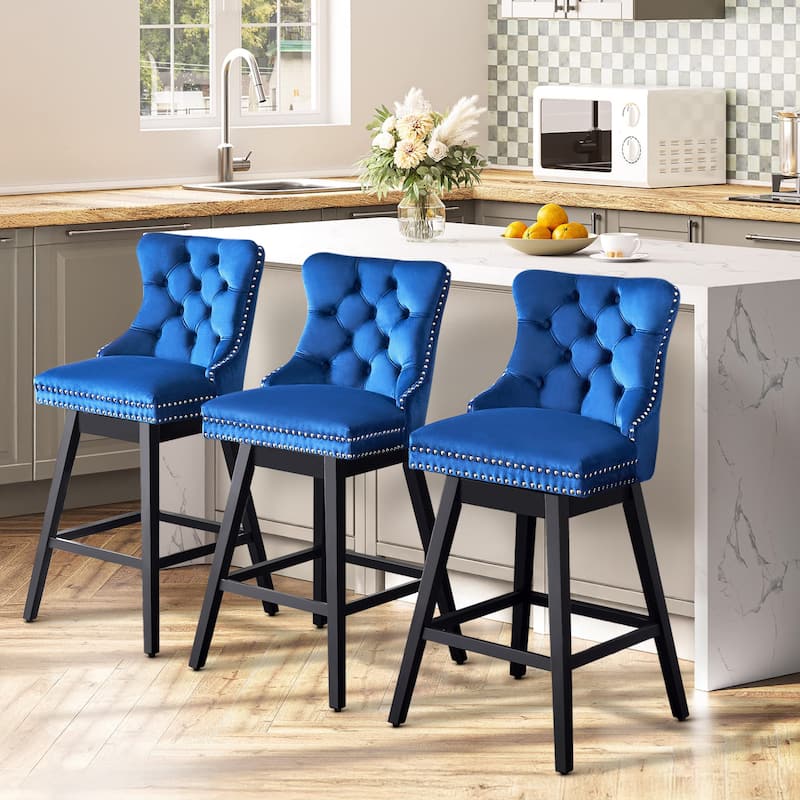 26"/29" Velvet Swivel Counter and Bar Height Stools (Set of 1/2/3/4)