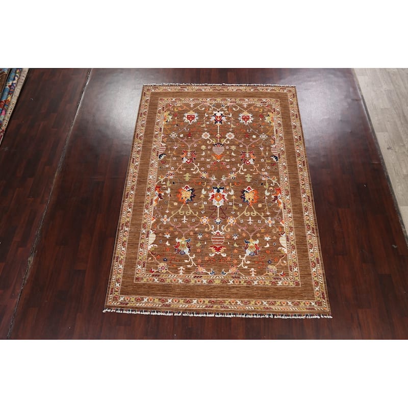 Vegetable Dye Traditional Oriental Ziegler Wool Area Rug Hand-knotted - 6'9" x 9'4"