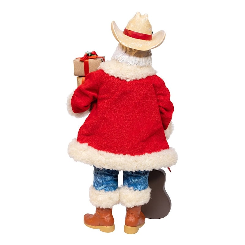 Kurt Adler 11-Inch Fabriche Western Santa with Guitar