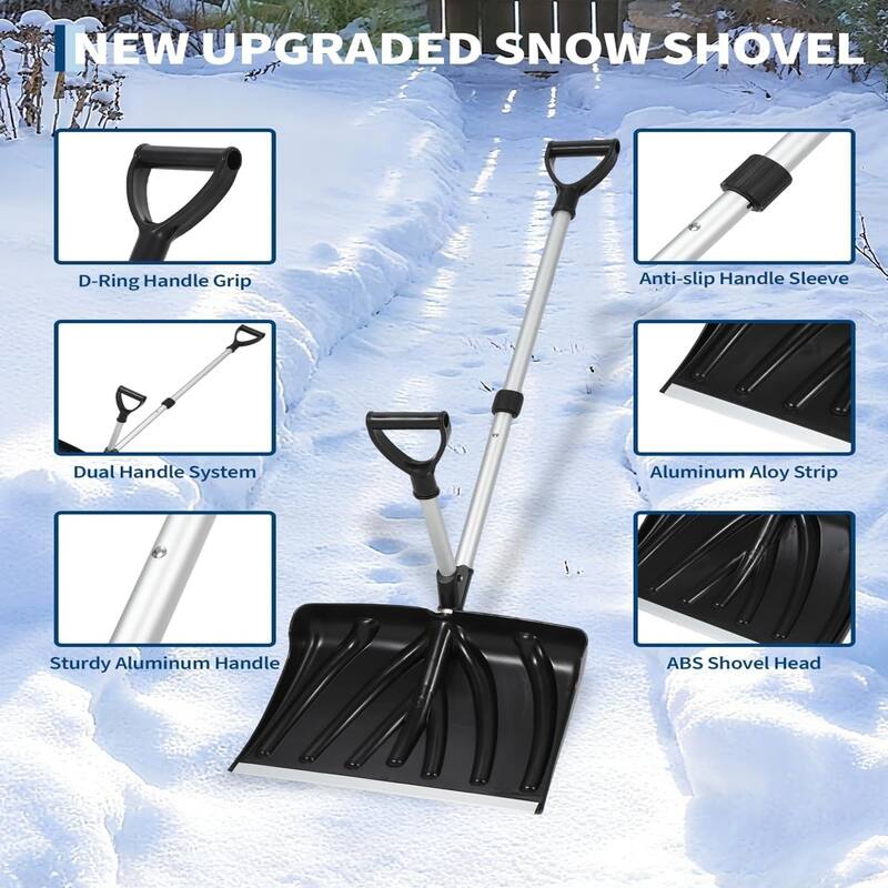 18-Inch Wide Aluminum-Edged Blade Lightweight Snow Pusher
