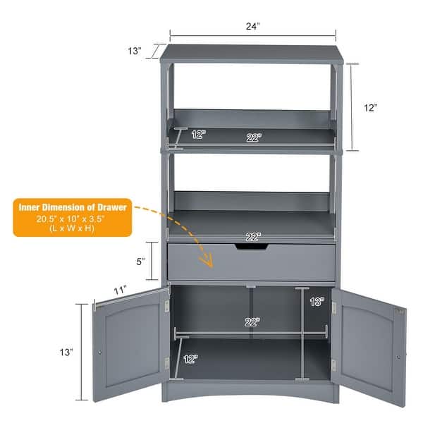 Gymax Bathroom Storage Cabinet w/Drawer Shelf Cupboard Floor Cabinet - See Details
