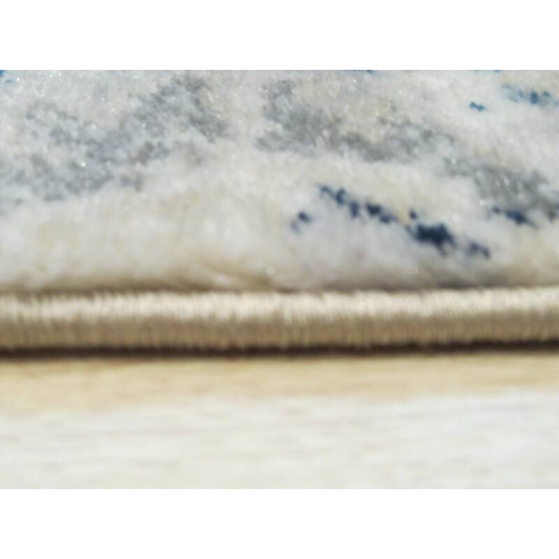 Ivory Machine-Made Polypropylene Distressed Bohemian Isabella Medallion Rug by , Durable and Stylish Area Rug