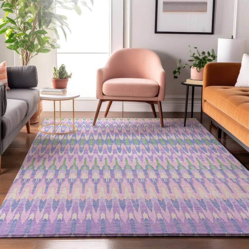 Premium Washable Super Soft Modern Flair Mayfield Rug - Lavender - 8' x 10'