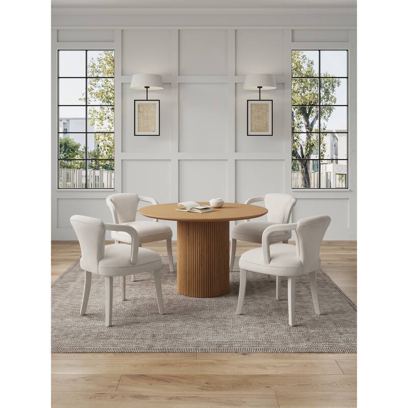 Manhattan Comfort 5-Piece Hathaway Modern 47.24 Solid Wood Round Dining Set