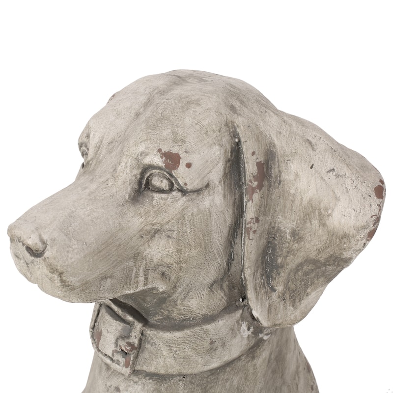 Gomer Outdoor Cast Stone Outdoor Dog Garden Statue by Christopher Knight Home