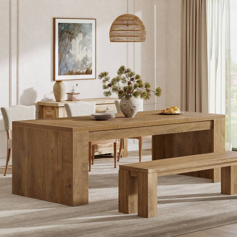 70.9" Dining Table, Wooden Kitchen Table, Living Room Accent Dining Table Family Gathering Table