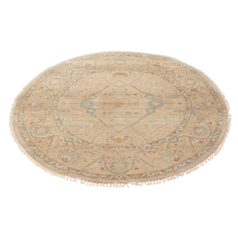 ECARPETGALLERY Hand-knotted Jules Serapi Light Khaki Wool Rug - 6'0 x 6'0