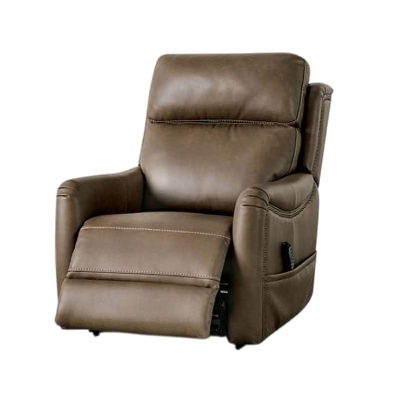 Lift Chair, Brown Faux Leather, Air Massage, 3 Zone Heating, USB