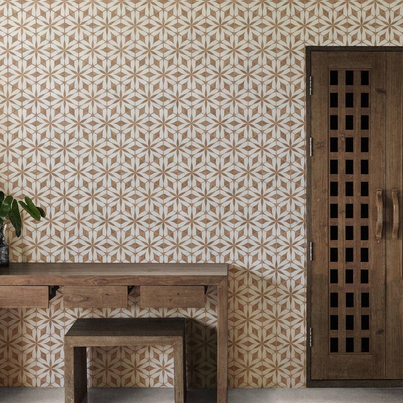 Merola Tile Llama Flower Loire Noce 8-5/8" x 9-7/8" Porcelain Floor and Wall Tile