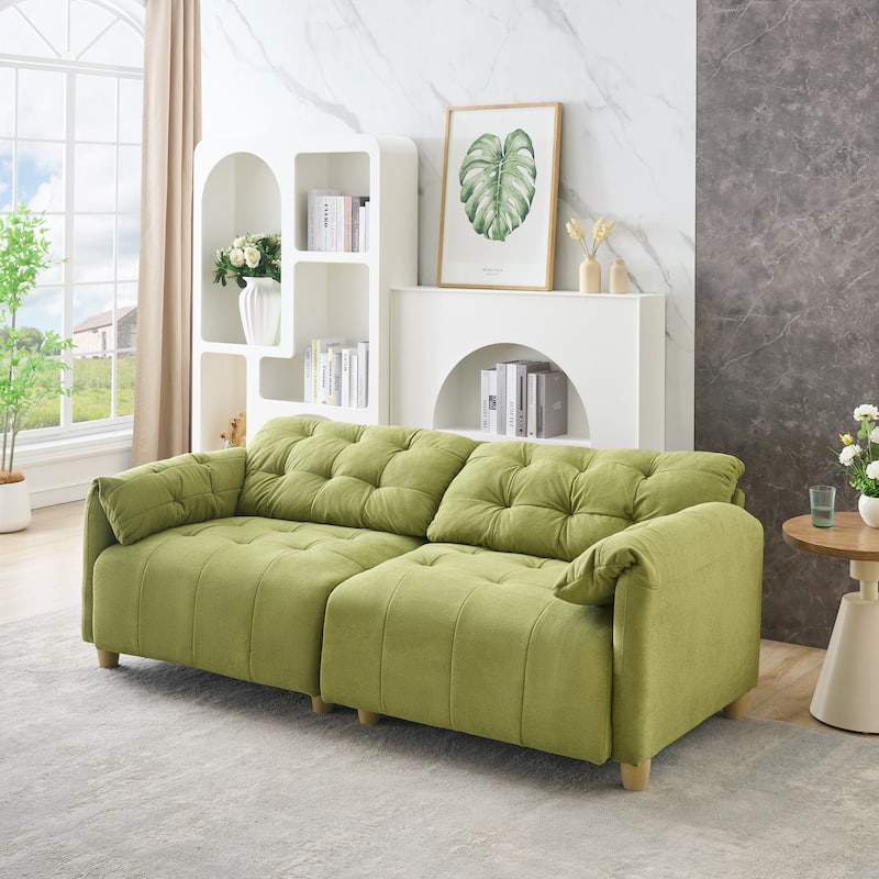 Cloud Loveseat Sofa, Futon Sofa with Storage Space, Straight-Line Sofa with Upholstered Backrest 2-Seat Armchair