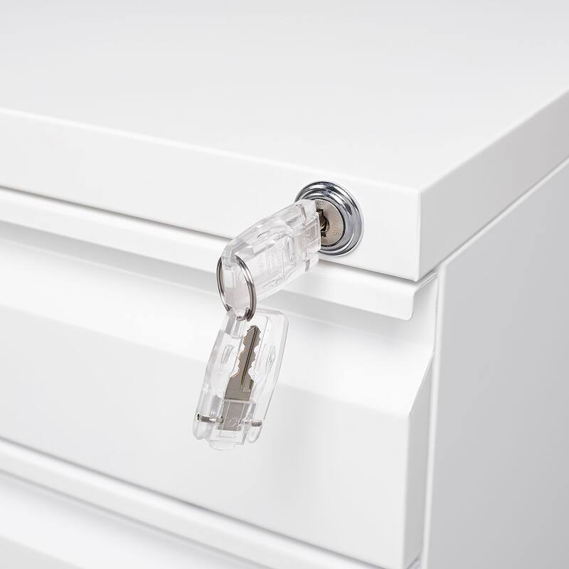3-Drawer Mobile File Cabinet with Lock,Storage Filing Cabinet for Legal/Letter Size,Metal File Cabinet