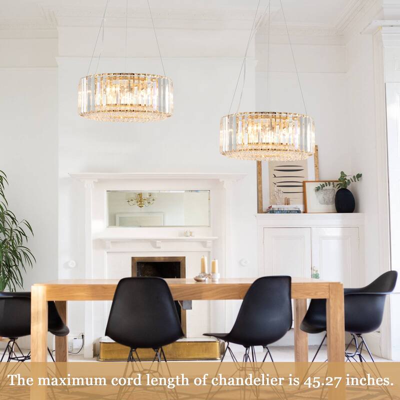 5-Light Modern Pendant Design Crystal Hanging Linear Chandelier Lighting for Dining Room Kitchen Island