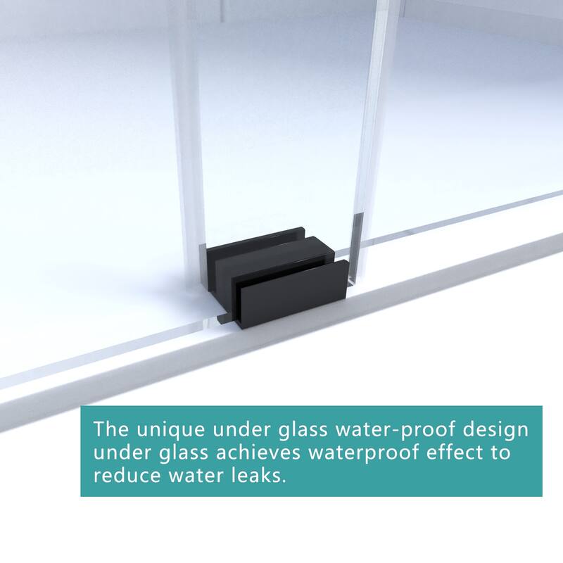 i-Homare 56-60" W x 76" H Frameless Double Bypass Sliding Shower Doors