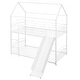 preview thumbnail 5 of 10, Twin Over Twin Metal Bunk Bed With Slide,Kids House Bed