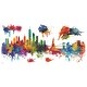 preview thumbnail 3 of 2, RoomMates New York City Watercolor Skyline Giant Wall Decals